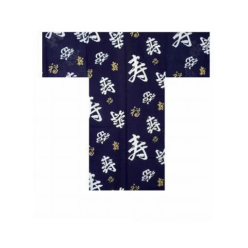 Men's Yukata: Happy Longevity (Navy / Size: LL) CLEARANCE USA