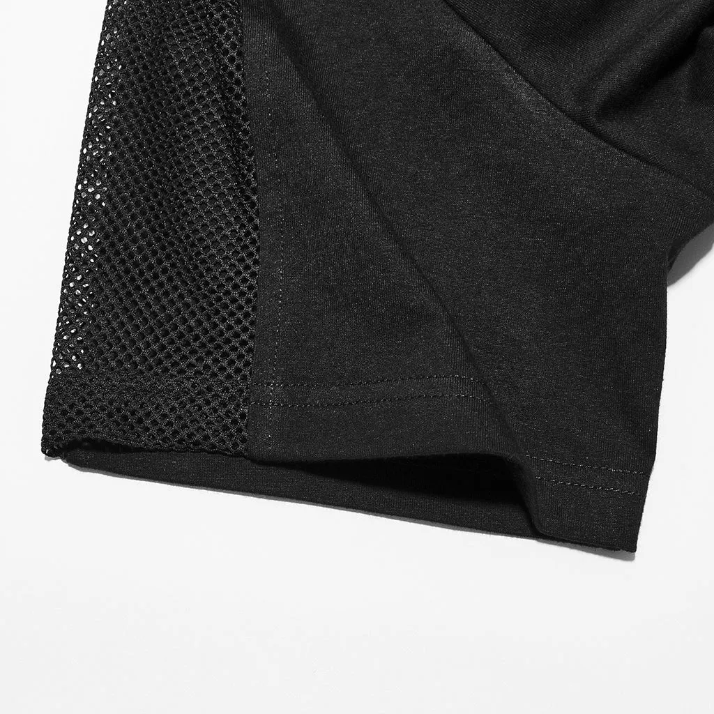 Mesh Perspective Summer Hooded Short Sleeve T-Shirt