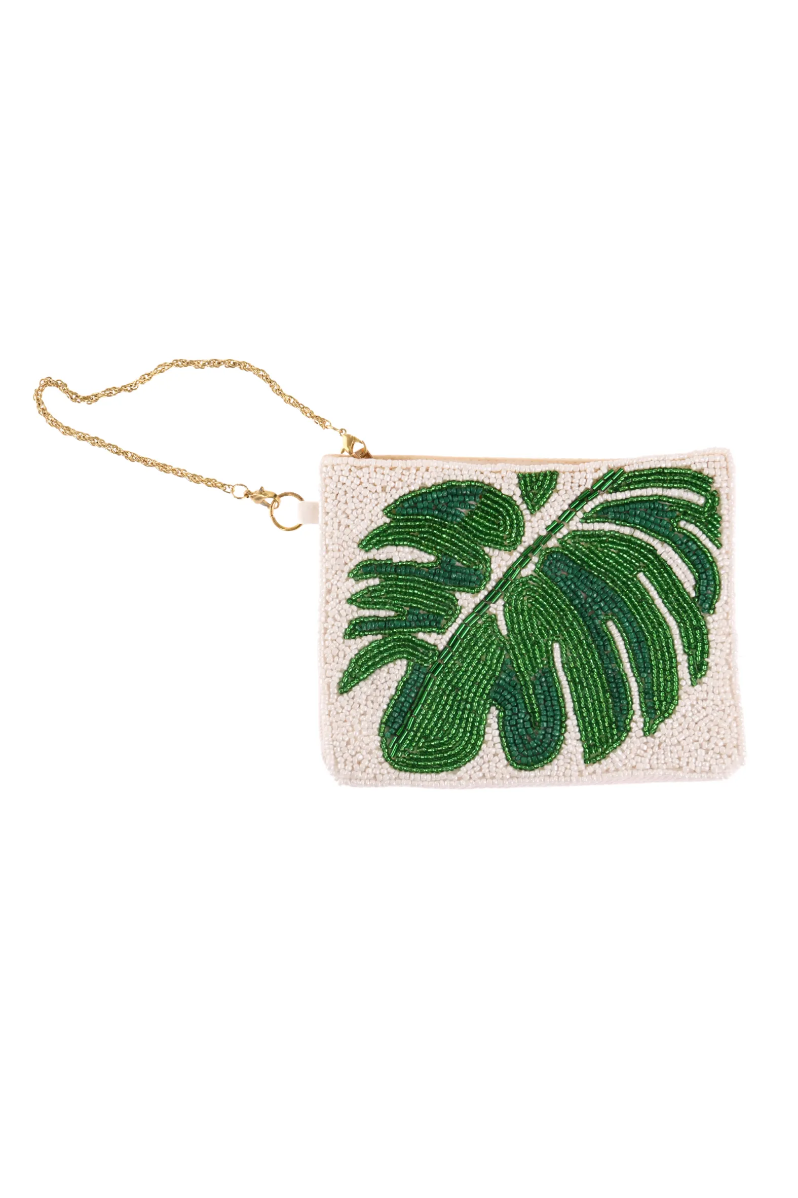 Palm Springs Mini Clutch / White Palm