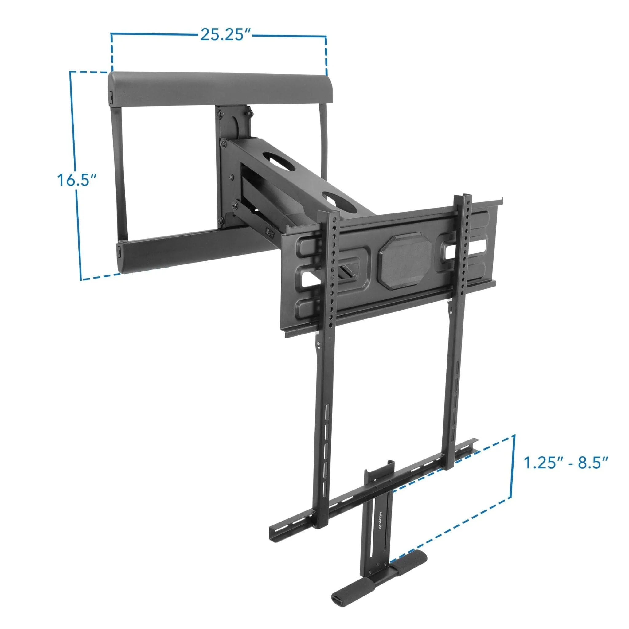 Pull-Down Fireplace TV Mount with Spring Arm