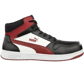 Puma Men's 630055 Frontcourt Black White Red Mid ASTM EH SR Safety Composite Toe Work Shoes