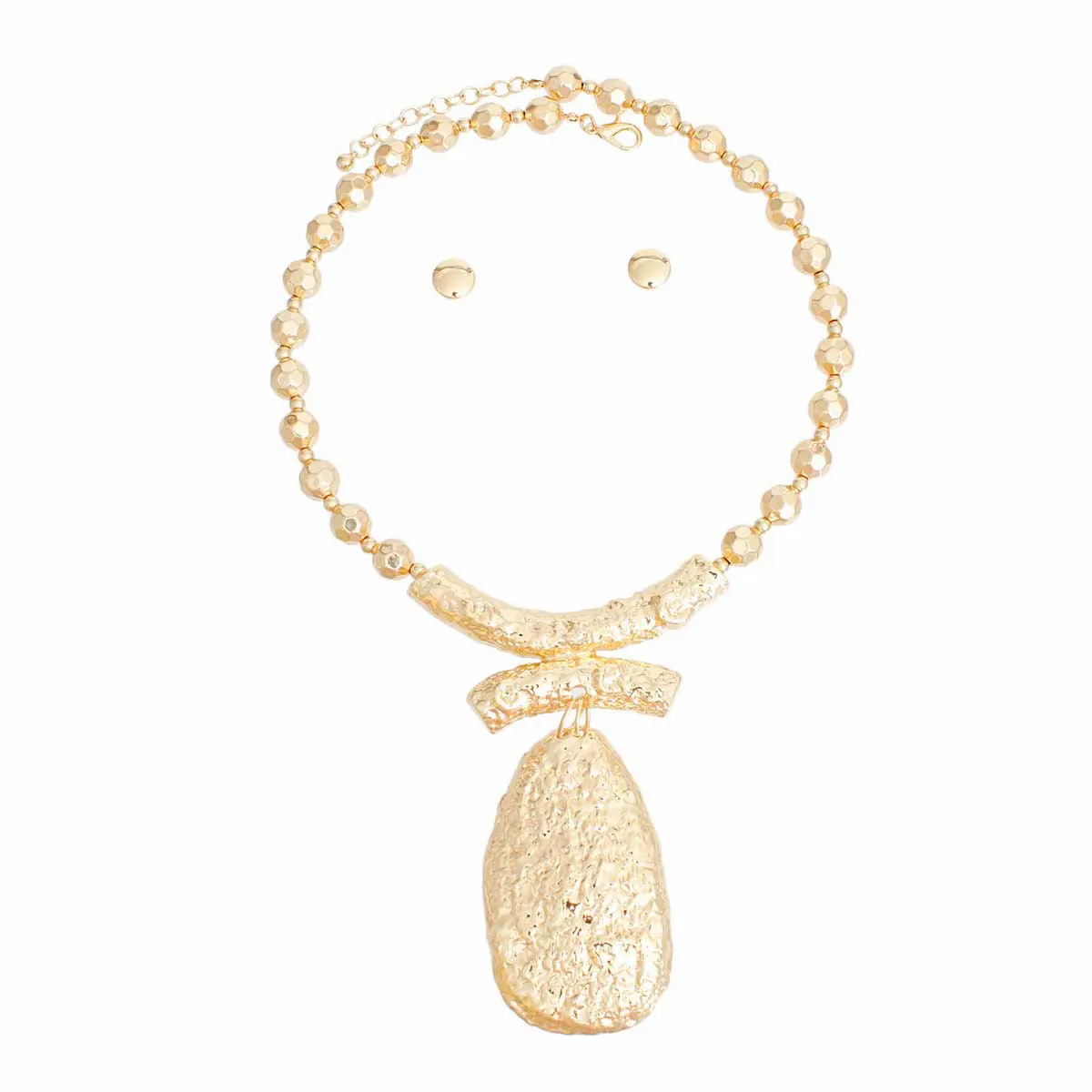 Teardrop Peandant Necklace Set - Gold