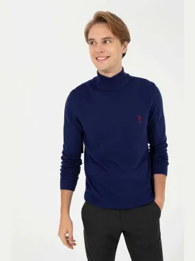 USPA Men Jumper Turtle Neck Royal Blue VR212 USPJR269