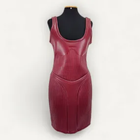 Vestido Mugler de Couro Dark Cherry