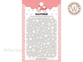 White Daisy Adhesive Nail Art Sticker - 1 pc (HY-440)